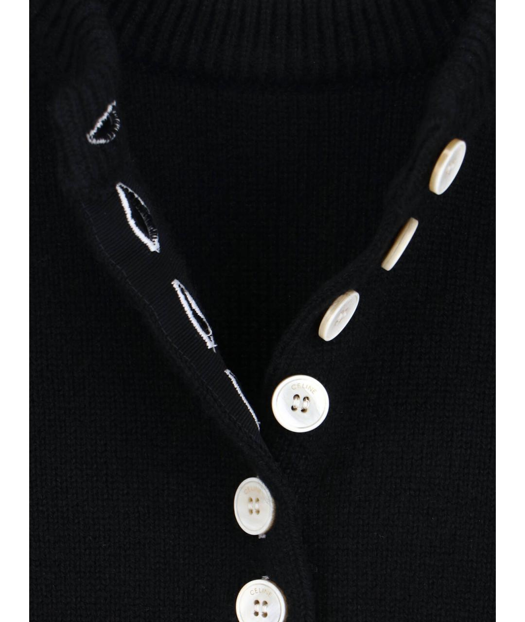 CELINE Черный кашемировый кардиган, фото 5