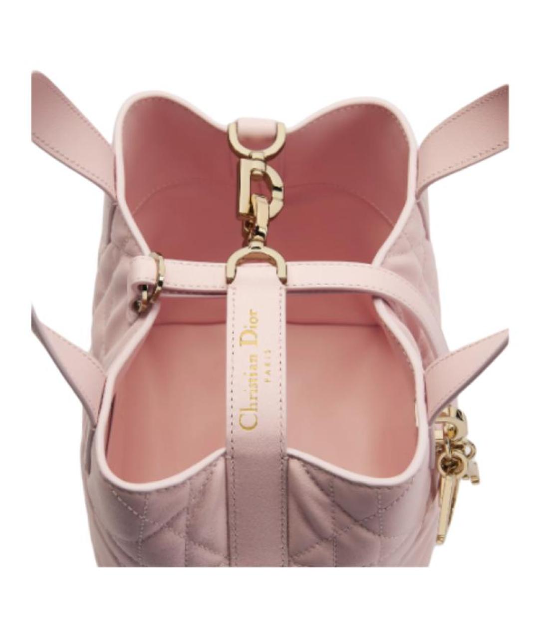CHRISTIAN DIOR Розовая кожаная сумка через плечо, фото 4