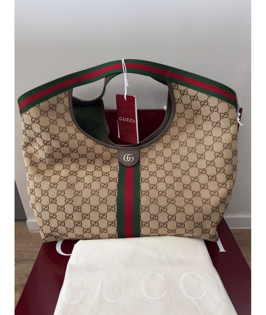 GUCCI Коричневая сумка тоут, фото 5