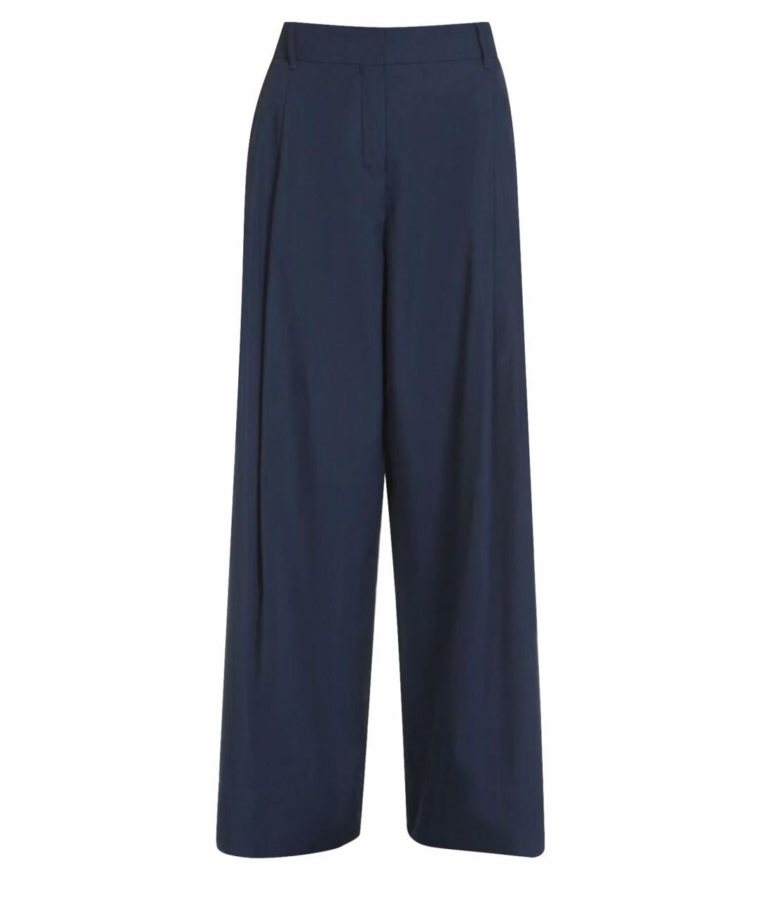 MAX MARA Синие вискозные прямые брюки, фото 1