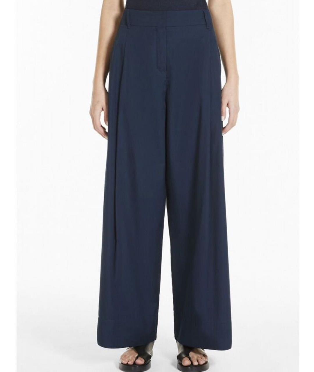 MAX MARA Синие вискозные прямые брюки, фото 6