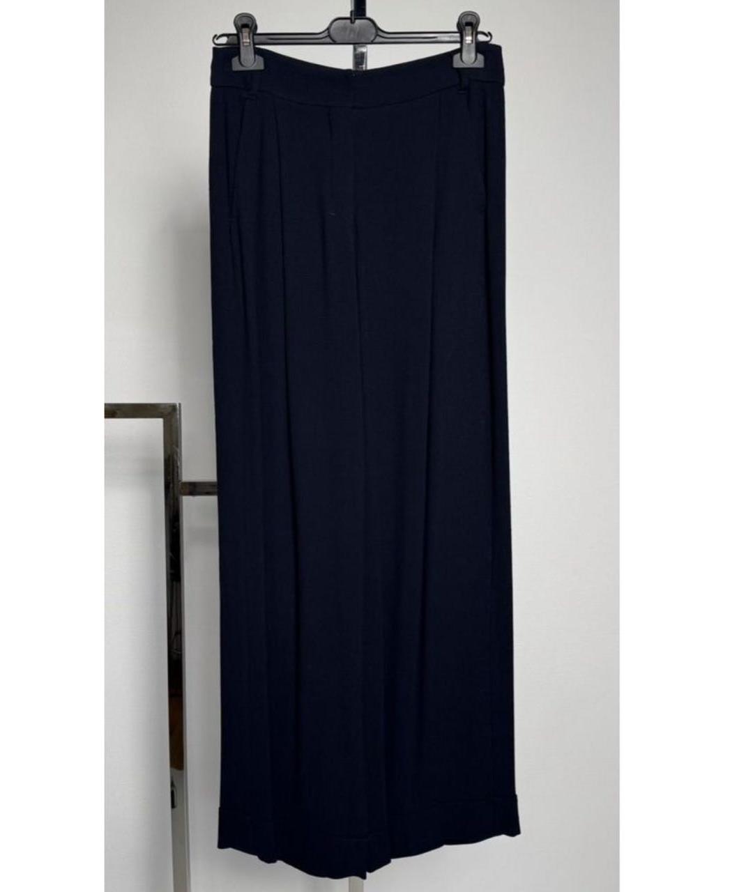 MAX MARA Синие вискозные прямые брюки, фото 5