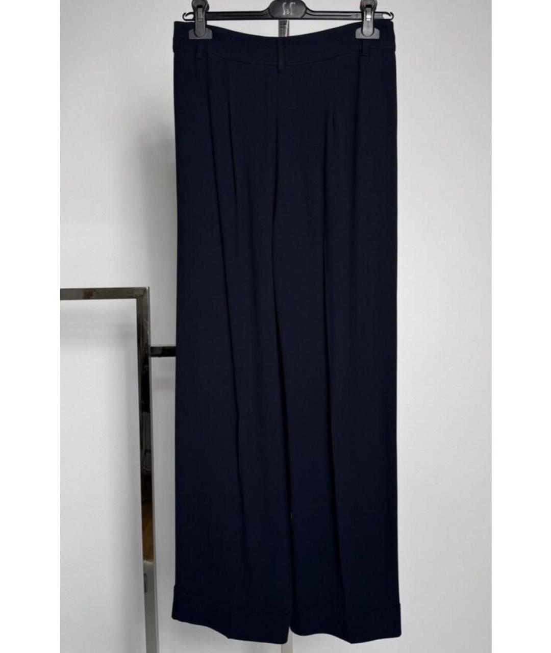 MAX MARA Синие вискозные прямые брюки, фото 2