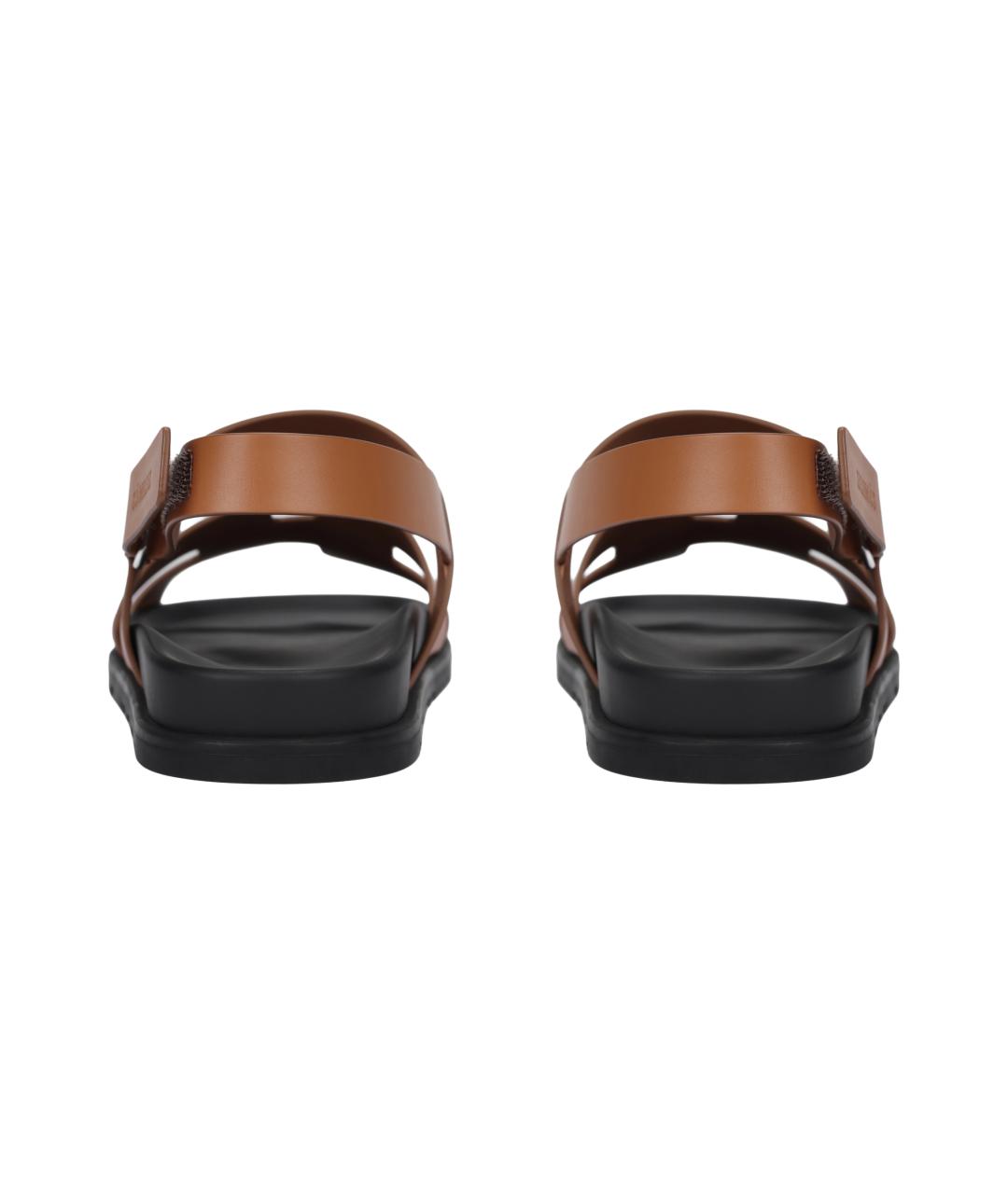 HERMES Коричневые сандалии, фото 4