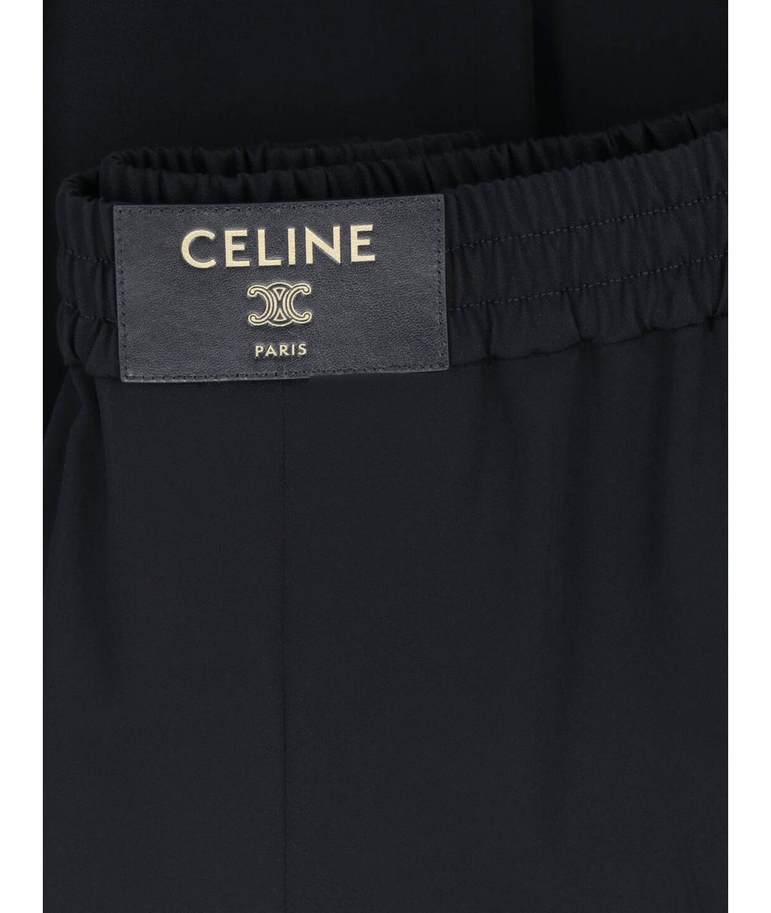CELINE Черные шерстяные прямые брюки, фото 5