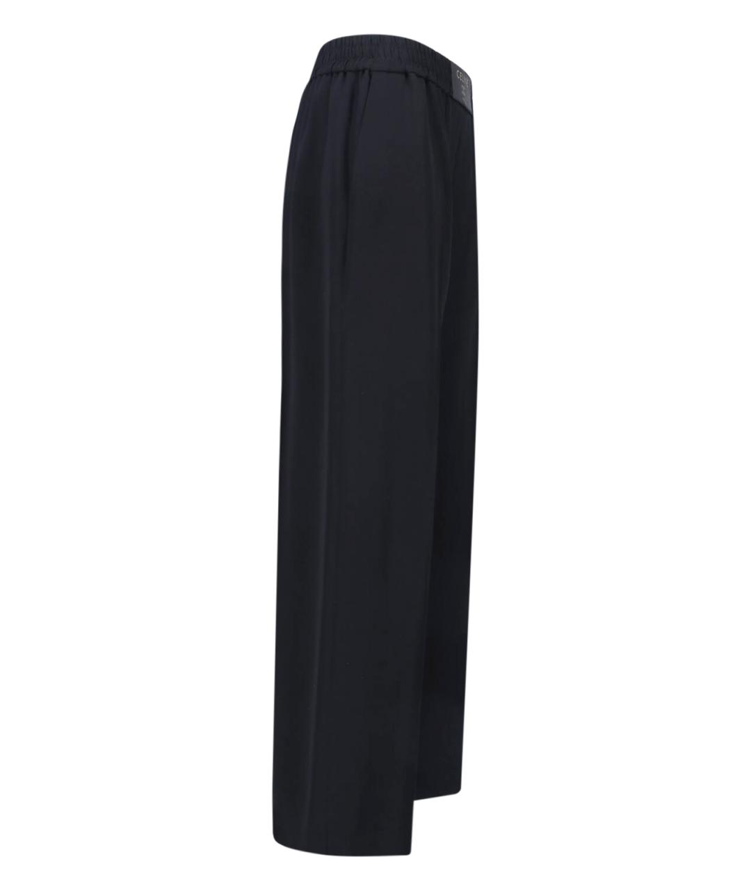 CELINE Черные шерстяные прямые брюки, фото 3