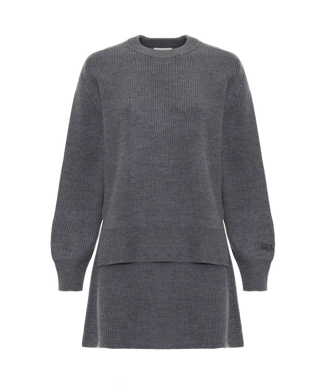 MC2 SAINT BARTH Серый шерстяной костюм с юбками, фото 7