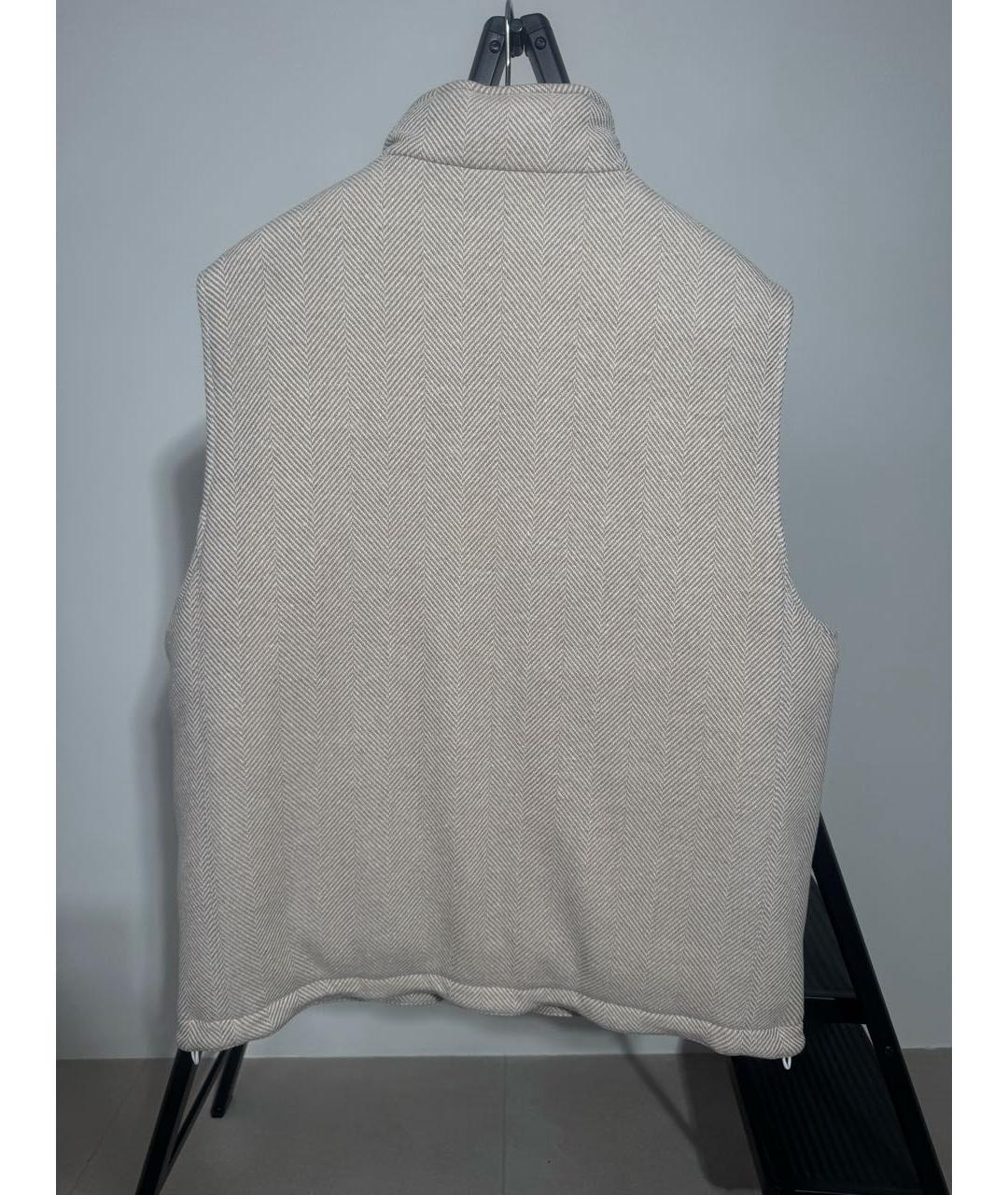 BRUNELLO CUCINELLI Бежевый шерстяной жилет, фото 3