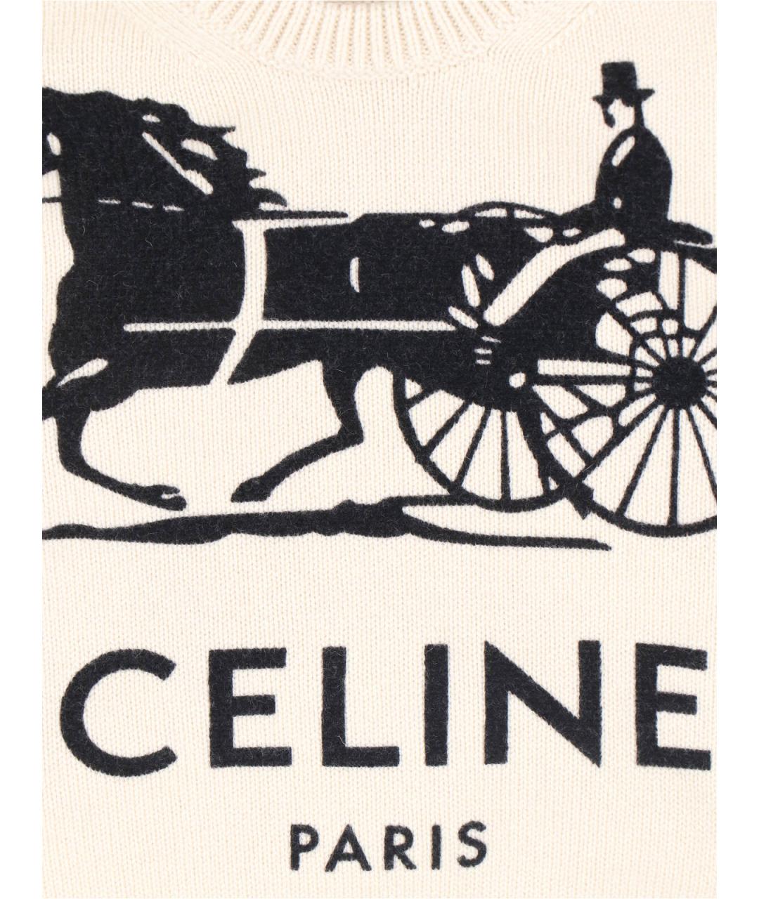 CELINE Белый кашемировый джемпер / свитер, фото 5