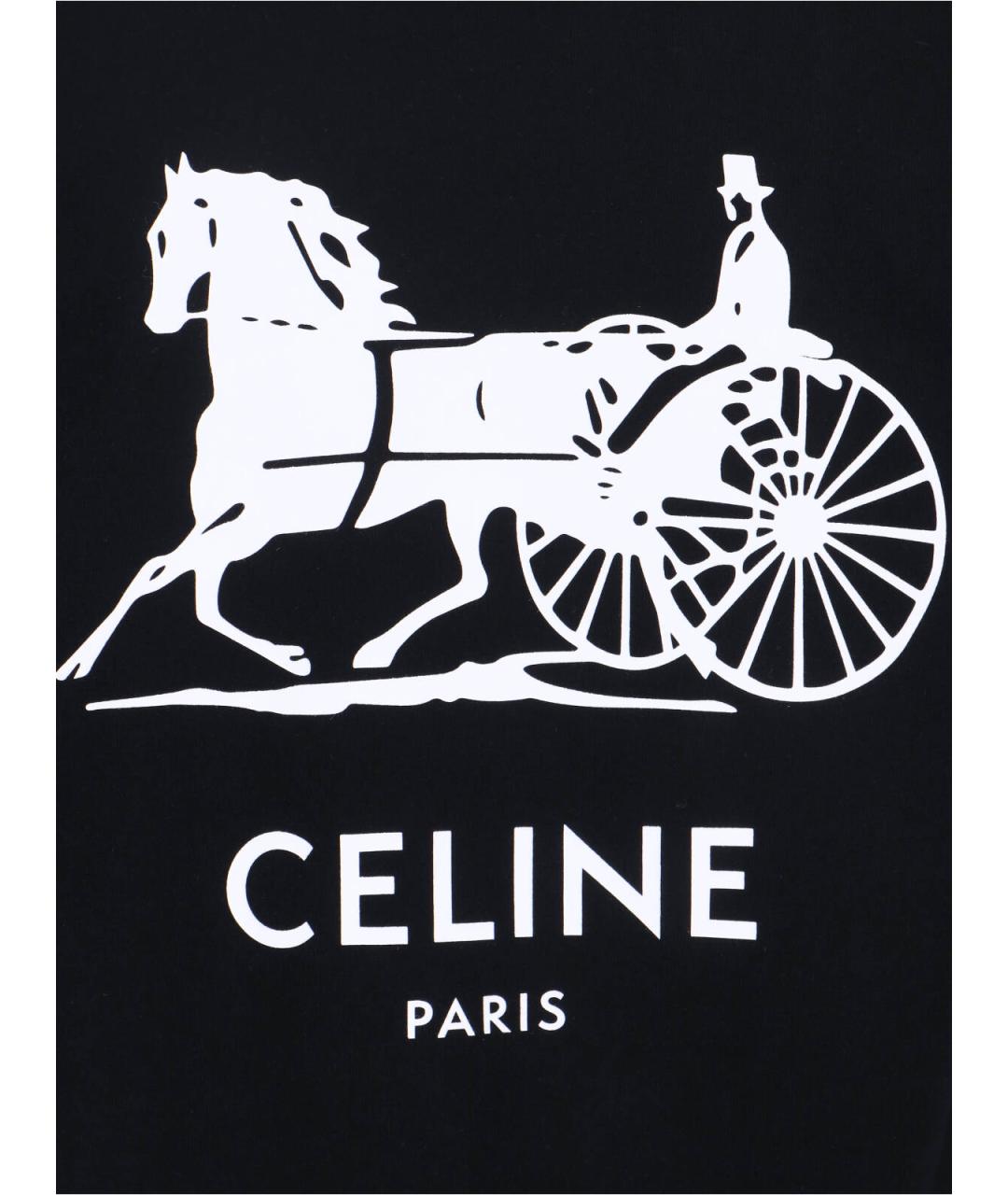 CELINE Черная хлопковая футболка, фото 3