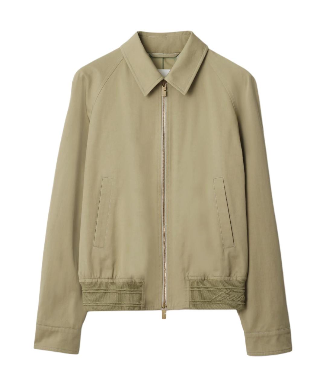 BURBERRY Хаки хлопковая куртка, фото 1