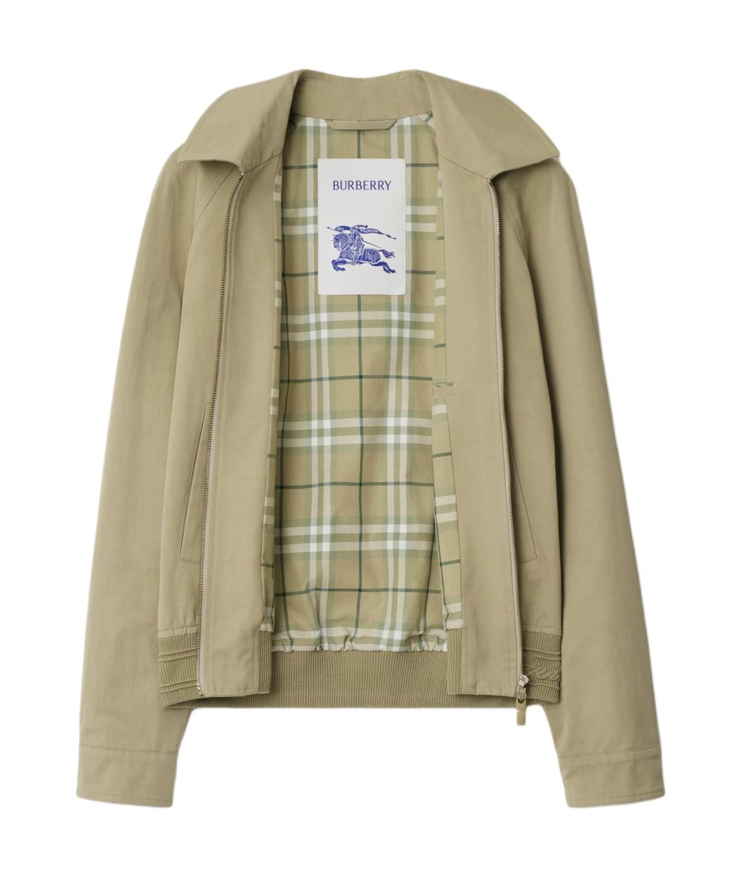 BURBERRY Хаки хлопковая куртка, фото 2