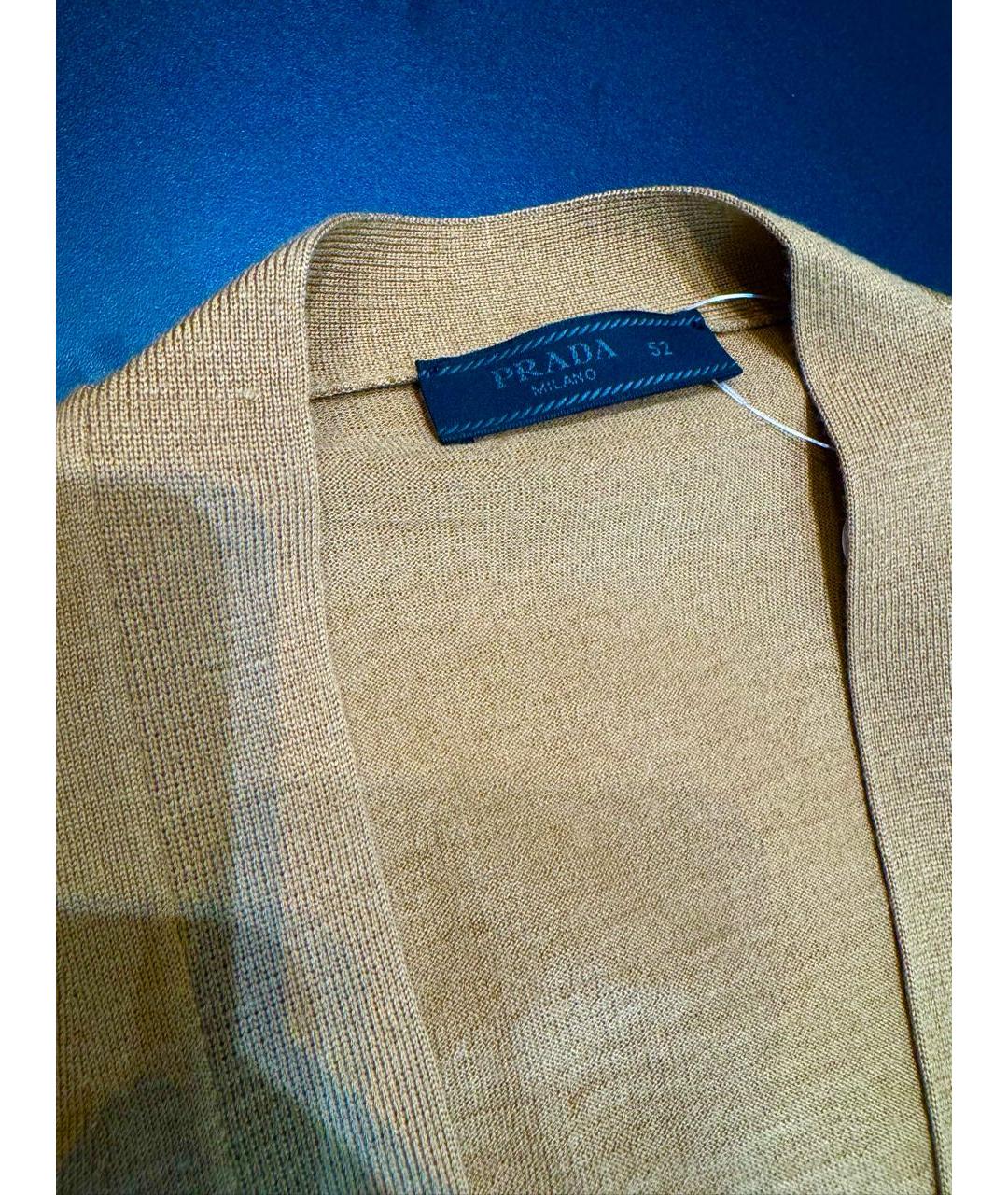 PRADA Бежевый шерстяной кардиган, фото 5