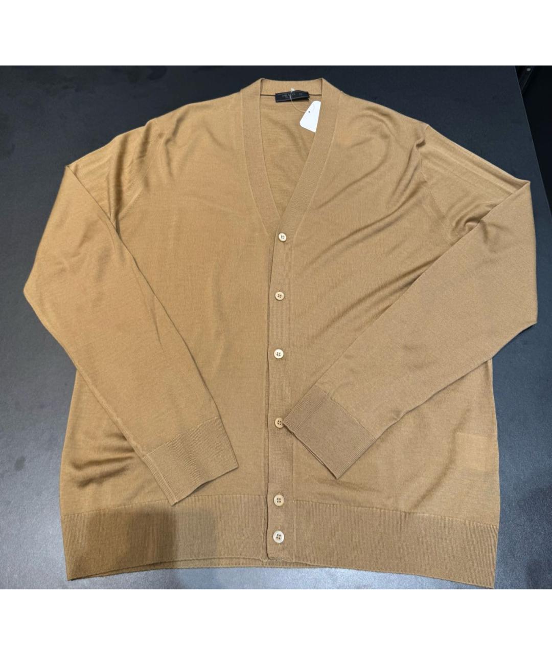 PRADA Бежевый шерстяной кардиган, фото 4