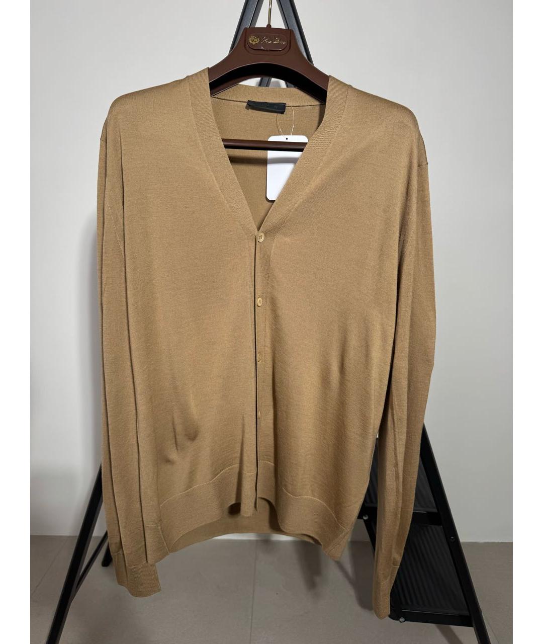 PRADA Бежевый шерстяной кардиган, фото 2