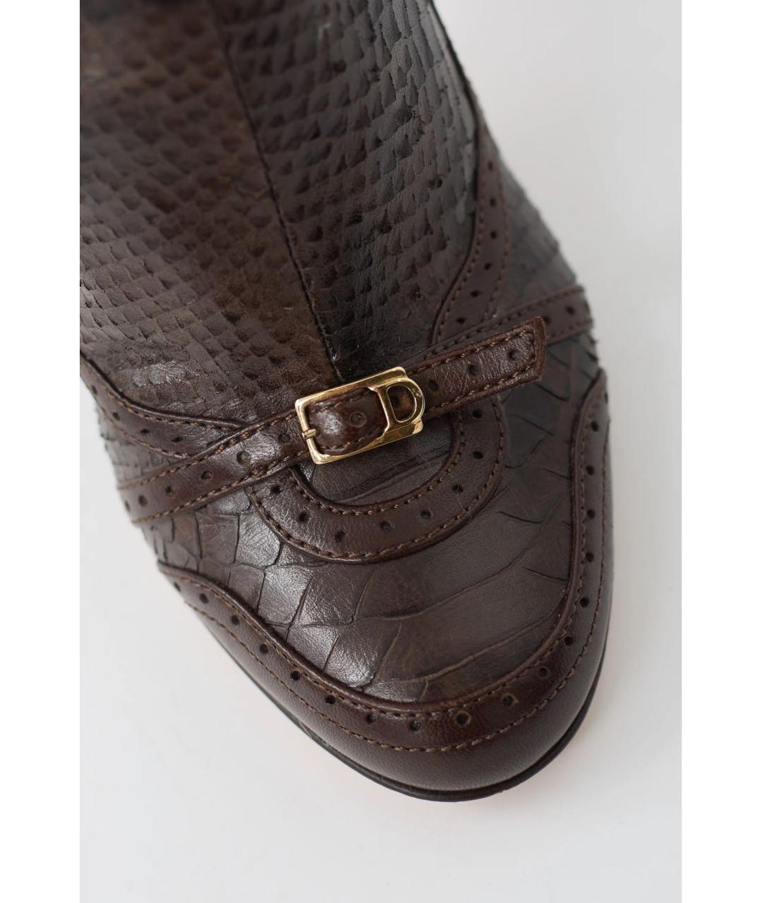 CHRISTIAN DIOR Коричневые сапоги из экзотической кожи, фото 3