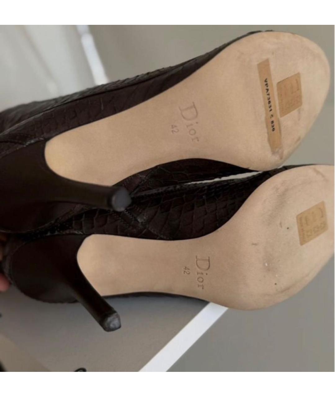 CHRISTIAN DIOR Коричневые сапоги из экзотической кожи, фото 7