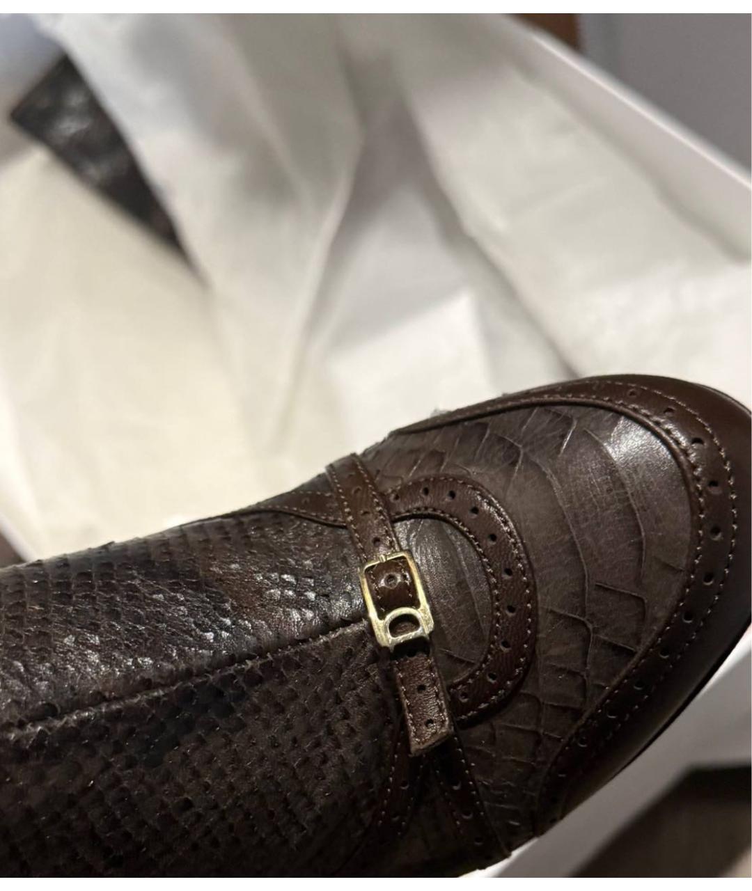 CHRISTIAN DIOR Коричневые сапоги из экзотической кожи, фото 8