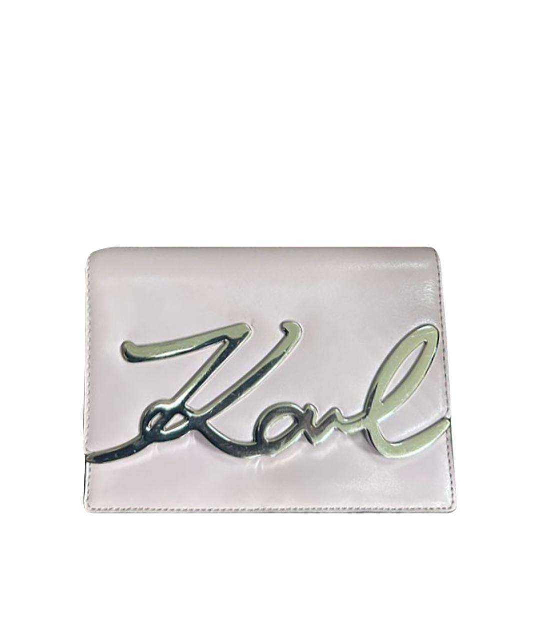 KARL LAGERFELD Розовая кожаная сумка через плечо, фото 1