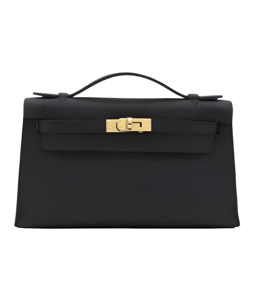 HERMES Черная кожаная сумка через плечо, фото 1