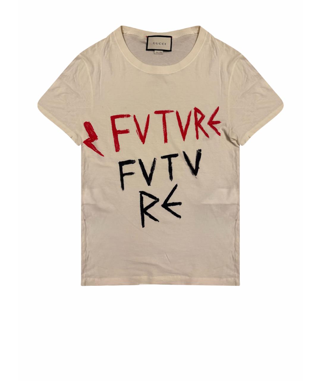 GUCCI Белая хлопковая футболка, фото 1