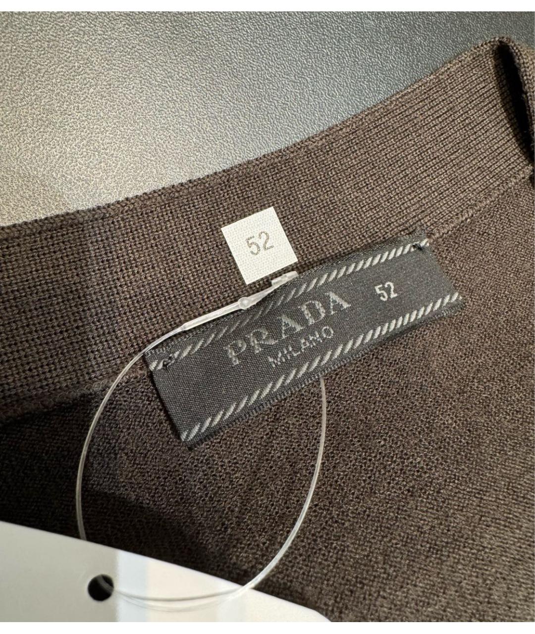 PRADA Коричневый шерстяной кардиган, фото 5