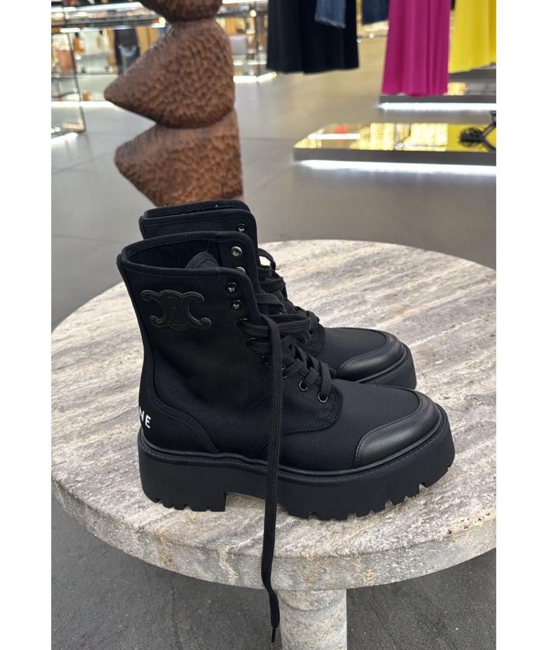 CELINE Черные текстильные ботинки, фото 8