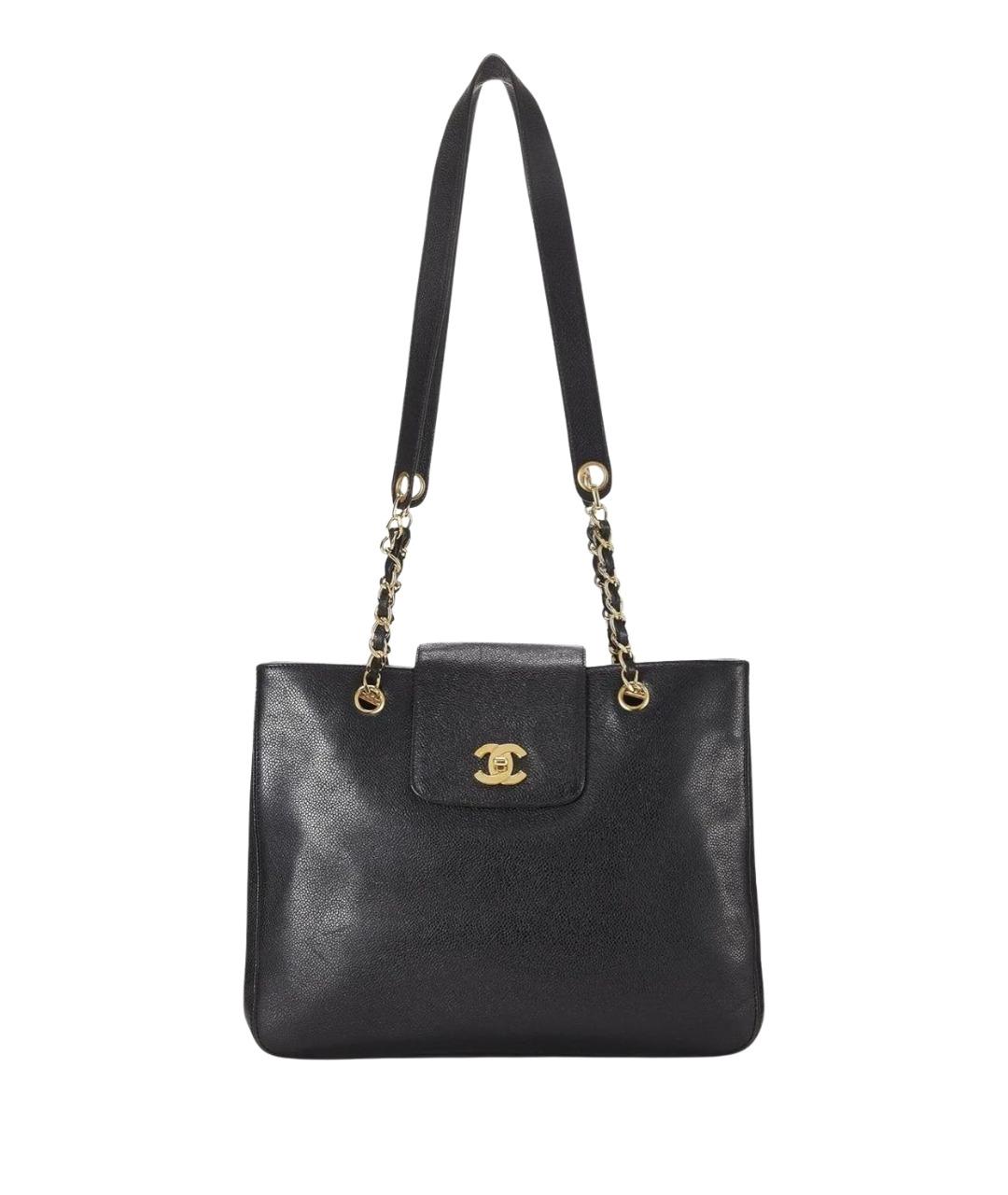 CHANEL Черная кожаная сумка тоут, фото 1