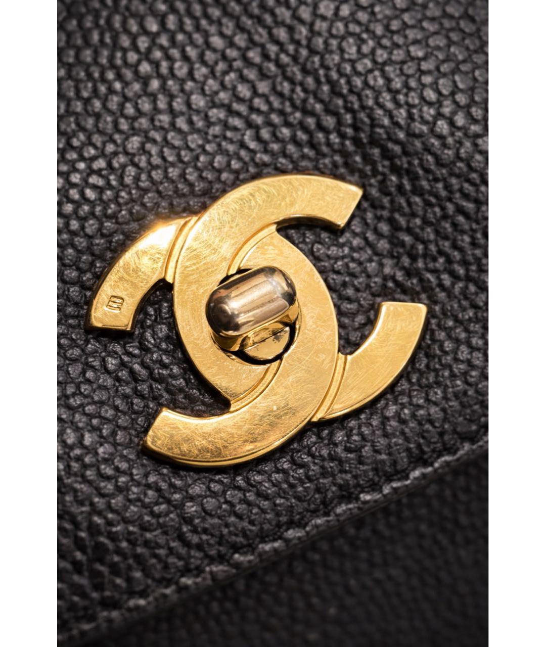 CHANEL Черная кожаная сумка тоут, фото 6