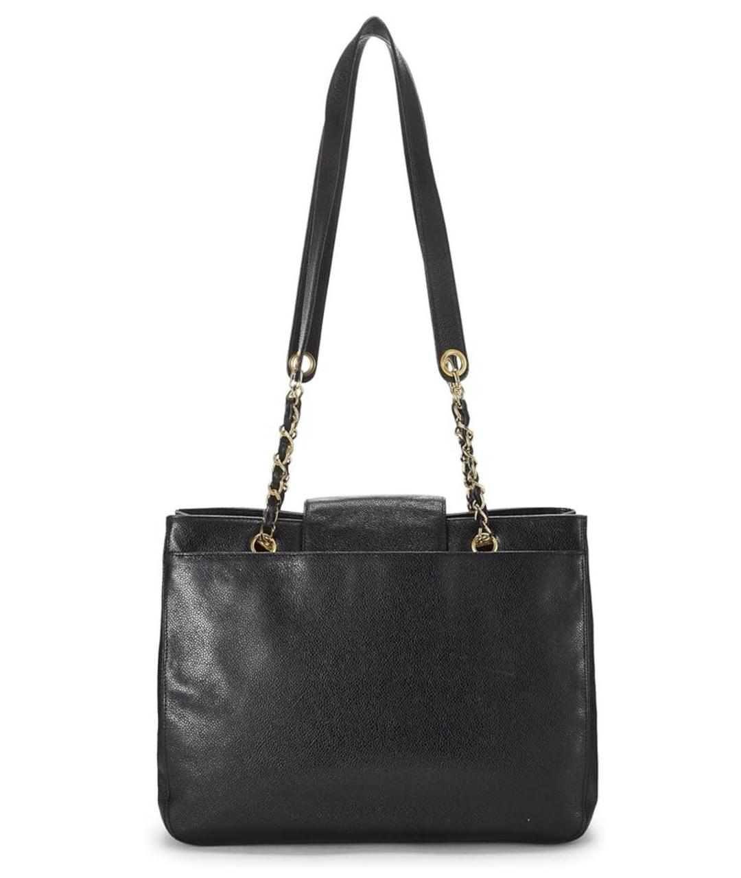 CHANEL Черная кожаная сумка тоут, фото 2