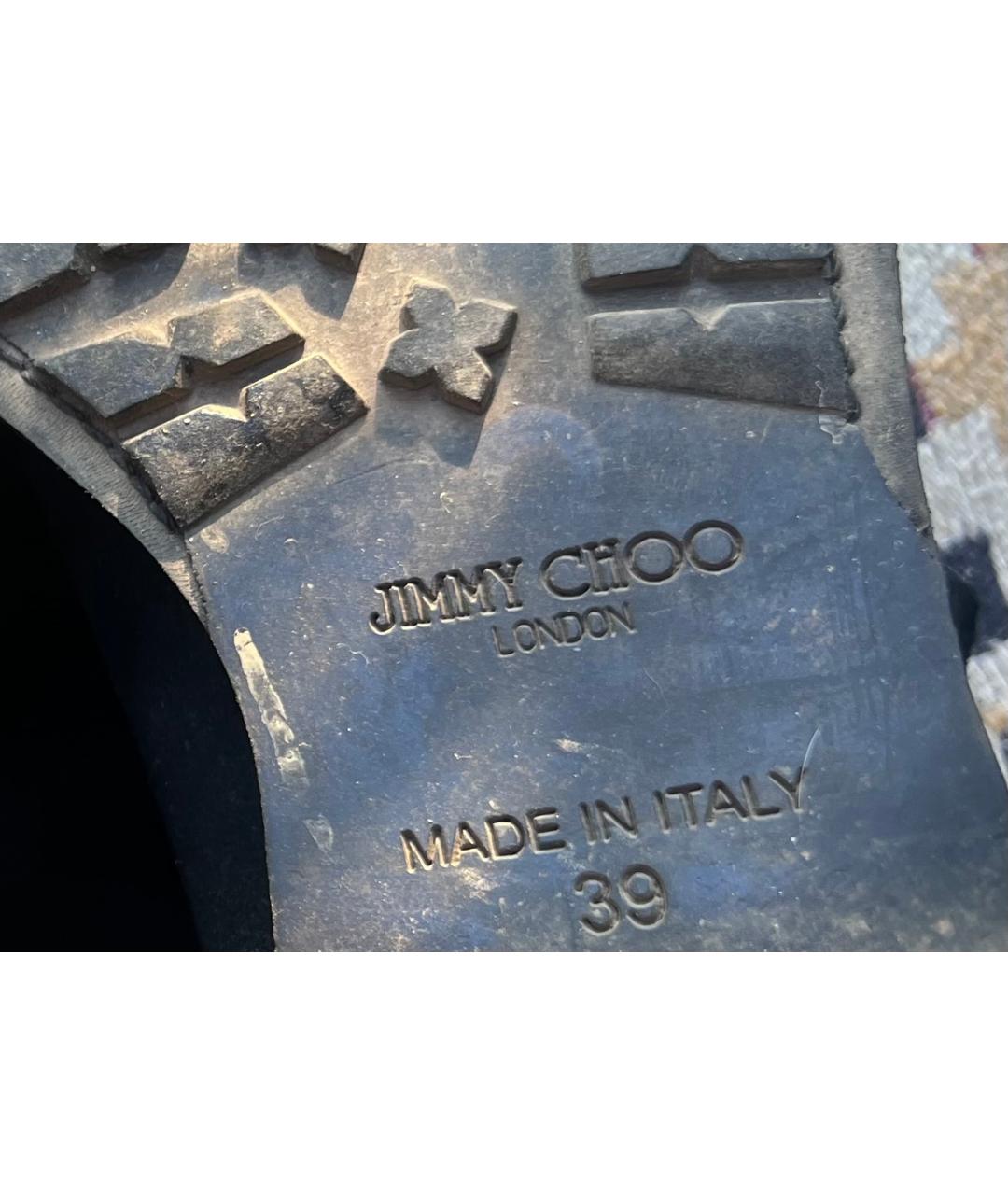 JIMMY CHOO Черные замшевые сапоги, фото 4