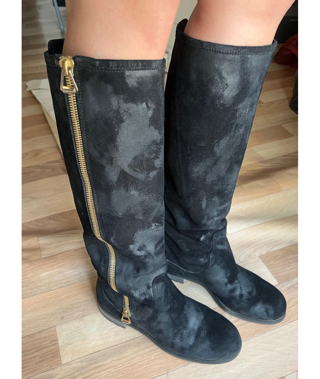 JIMMY CHOO Черные замшевые сапоги, фото 3
