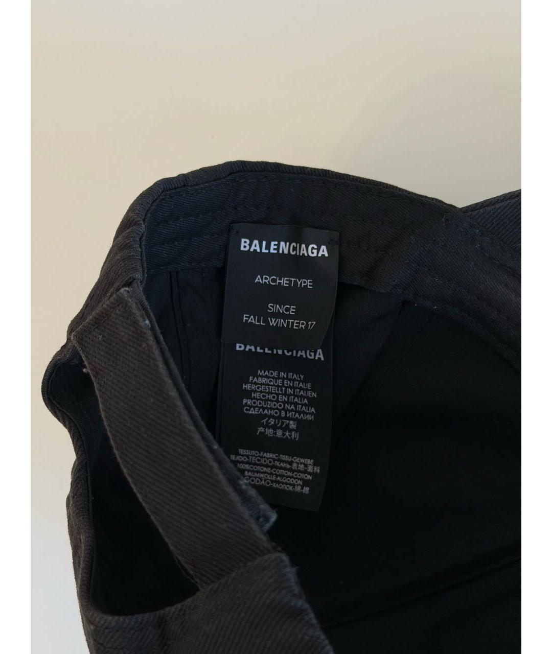 BALENCIAGA Черная хлопковая кепка, фото 8