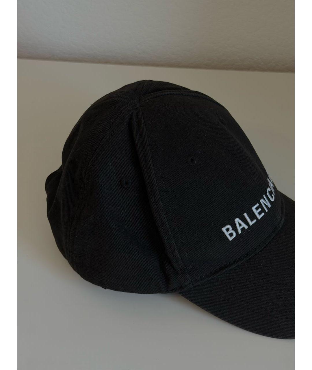 BALENCIAGA Черная хлопковая кепка, фото 4