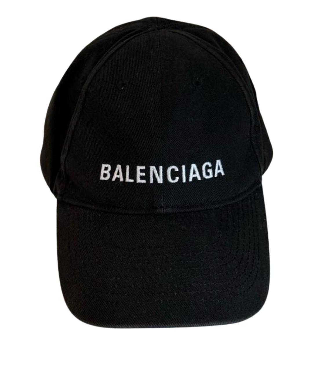 BALENCIAGA Черная хлопковая кепка, фото 1