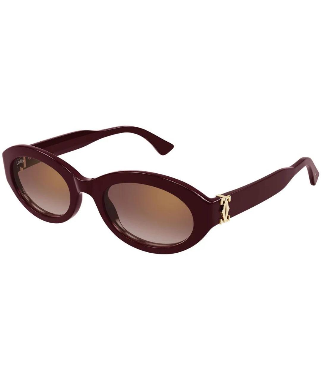 CARTIER Бордовые пластиковые солнцезащитные очки, фото 4
