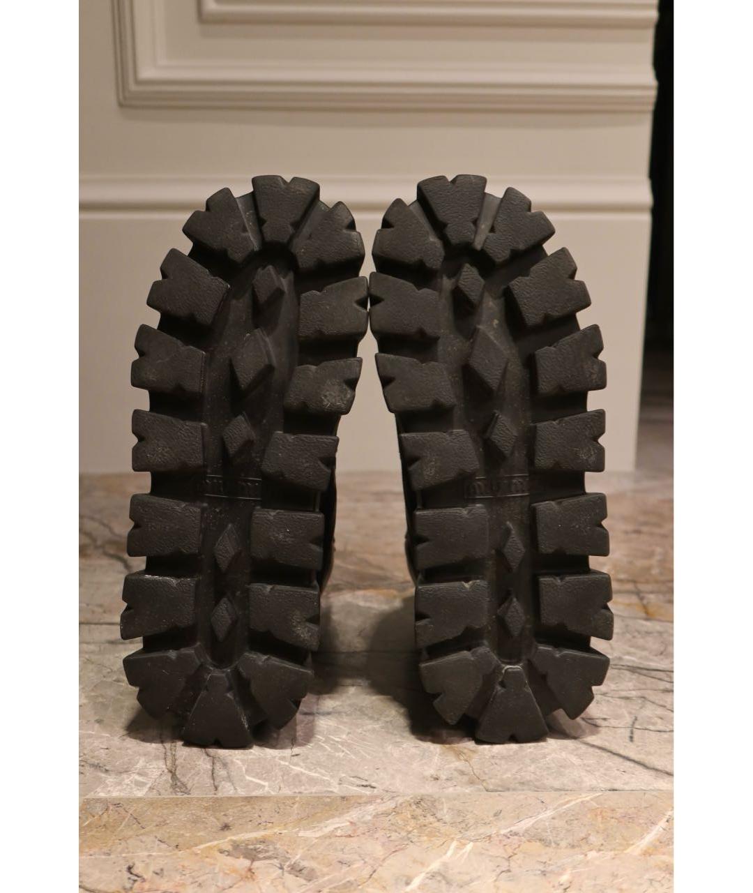 MIU MIU Черные кожаные ботинки, фото 7