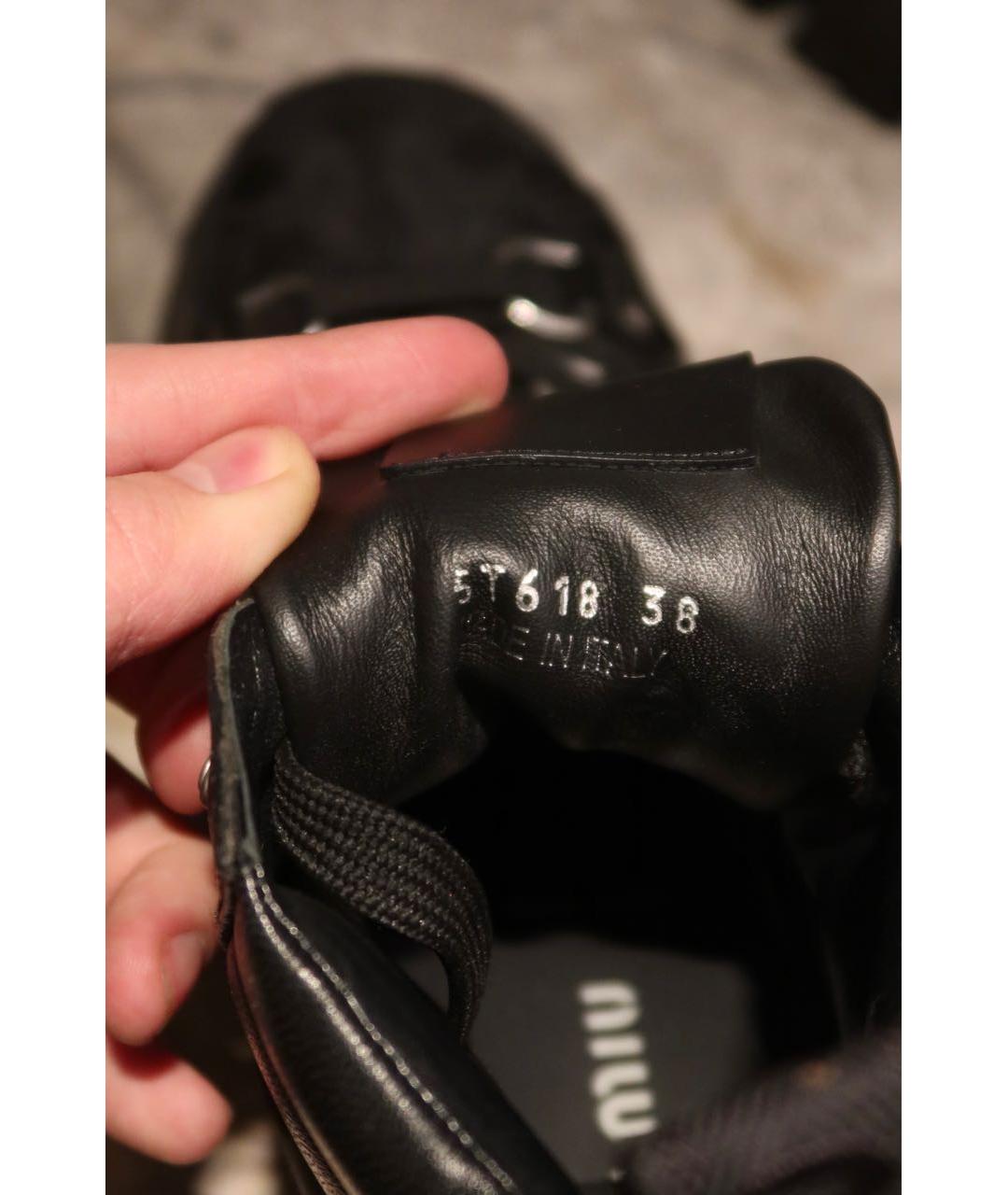 MIU MIU Черные кожаные ботинки, фото 8