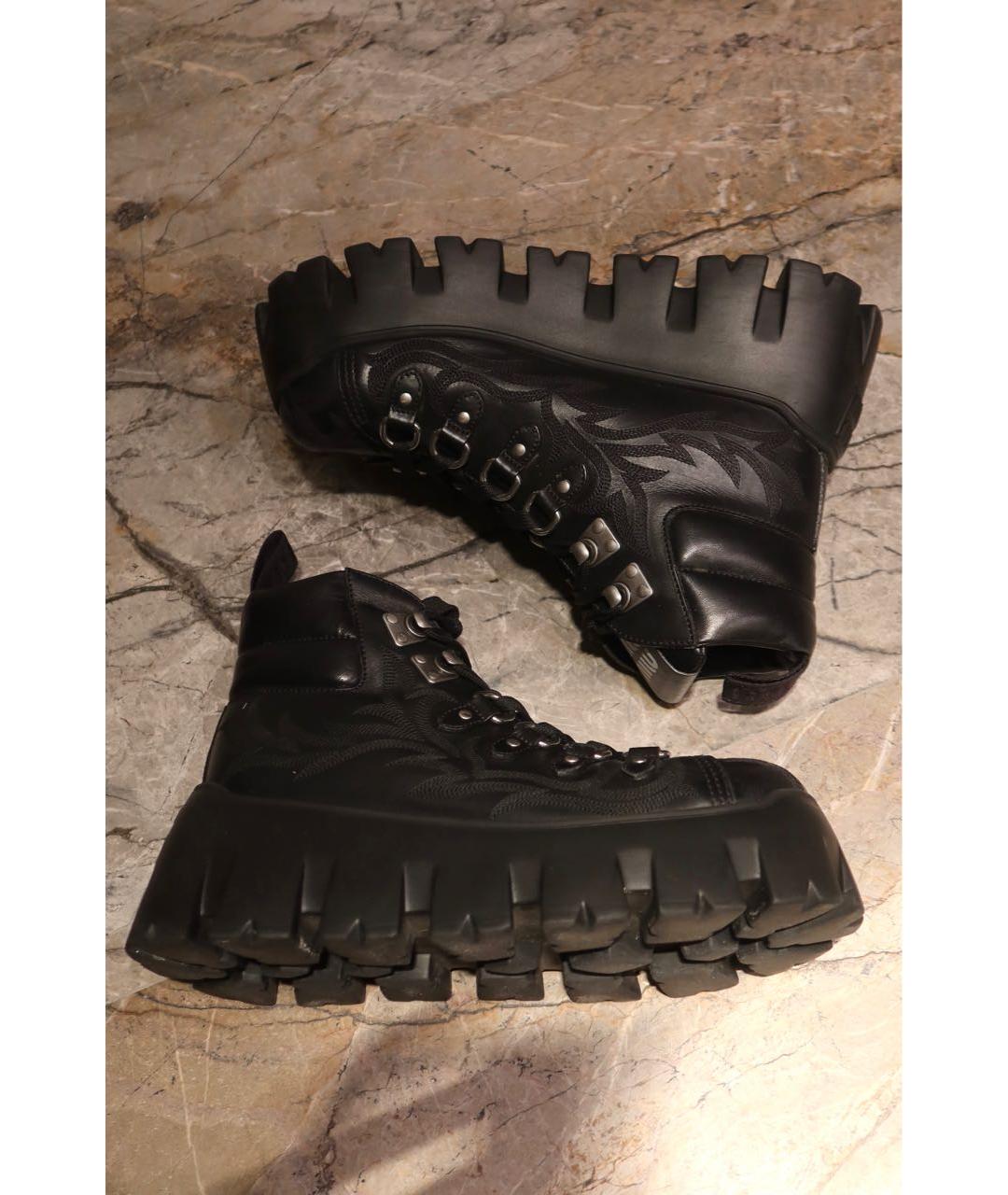 MIU MIU Черные кожаные ботинки, фото 9