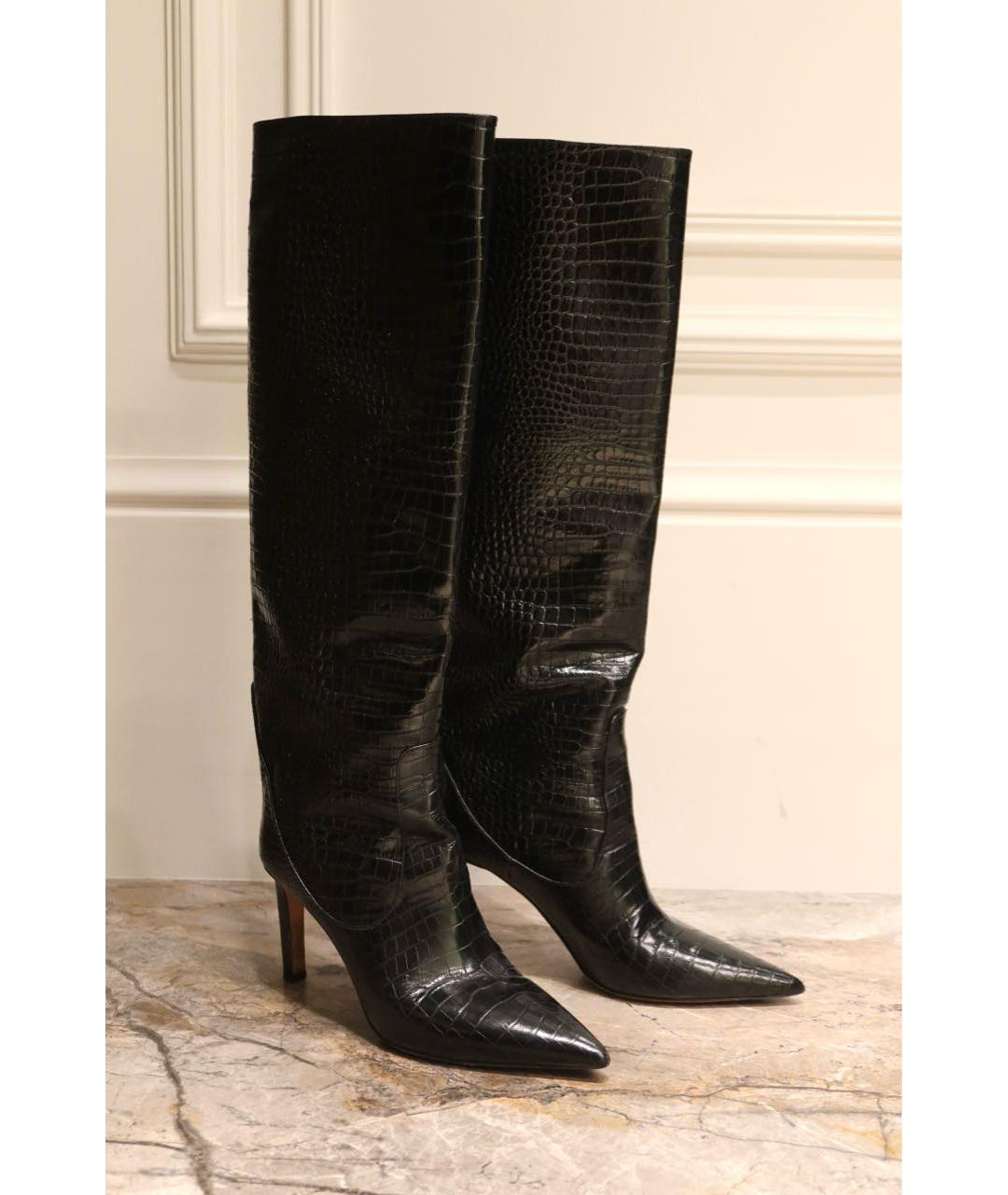 JIMMY CHOO Черные кожаные сапоги, фото 6
