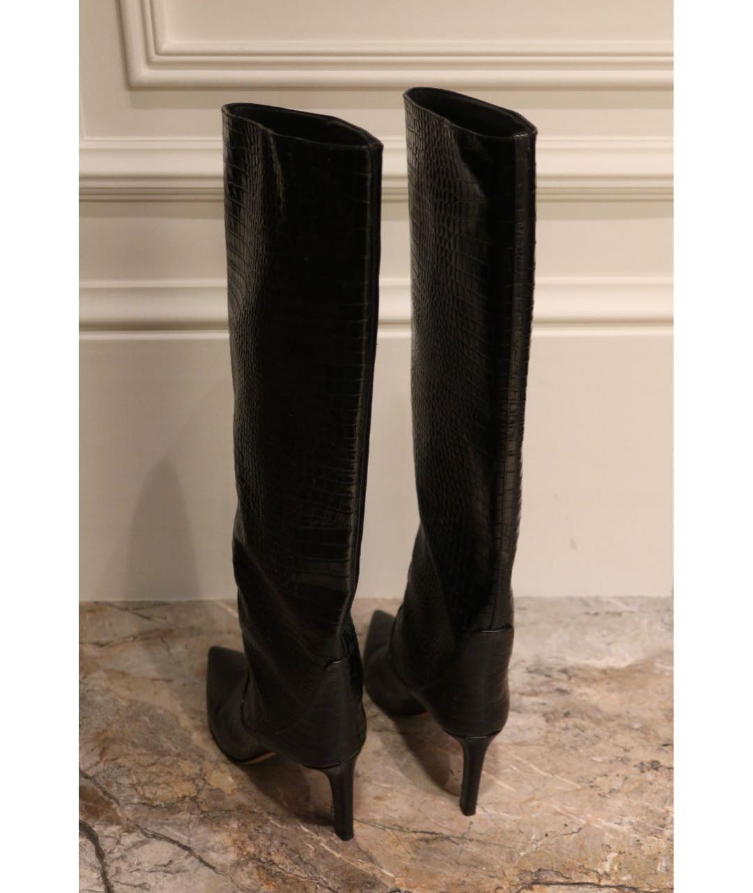 JIMMY CHOO Черные кожаные сапоги, фото 4