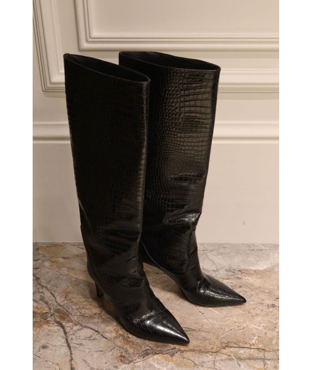 JIMMY CHOO Черные кожаные сапоги, фото 2