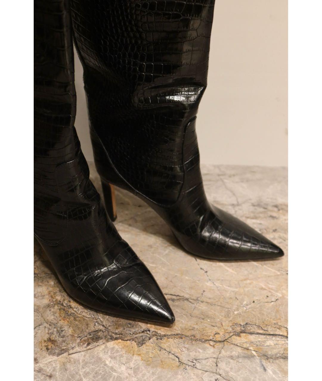 JIMMY CHOO Черные кожаные сапоги, фото 3