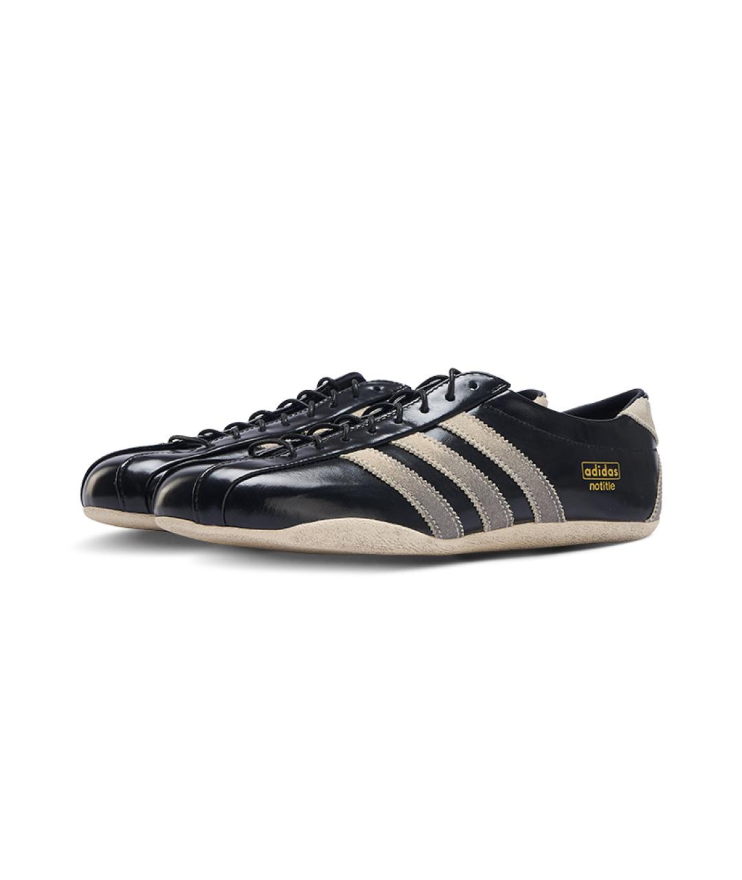 ADIDAS Черные кожаные кроссовки, фото 3