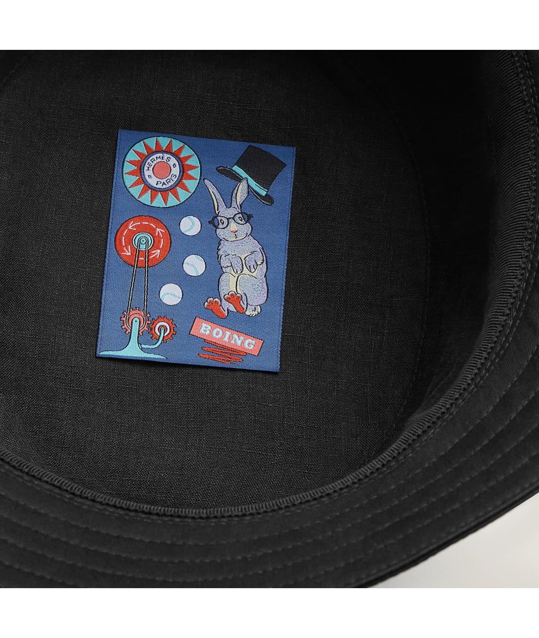 HERMES Черная хлопковая шляпа, фото 4