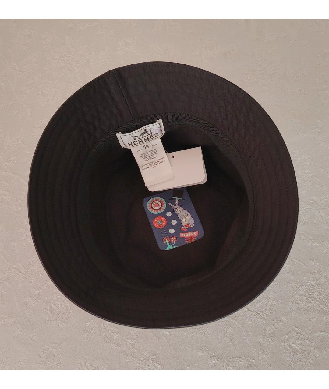 HERMES Черная хлопковая шляпа, фото 5