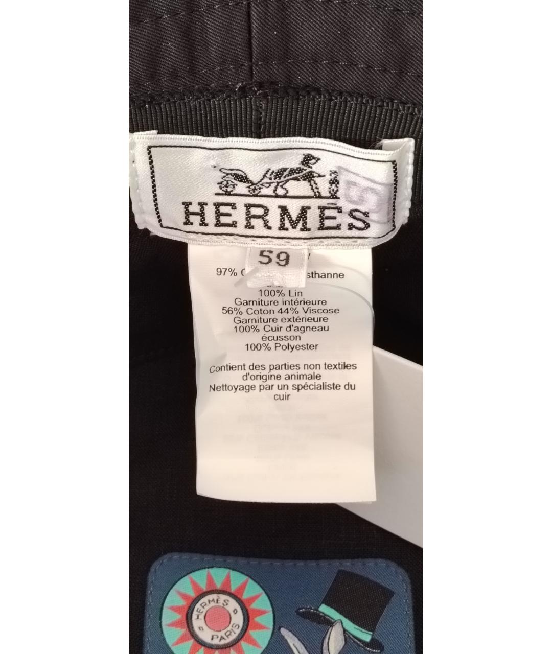 HERMES Черная хлопковая шляпа, фото 3
