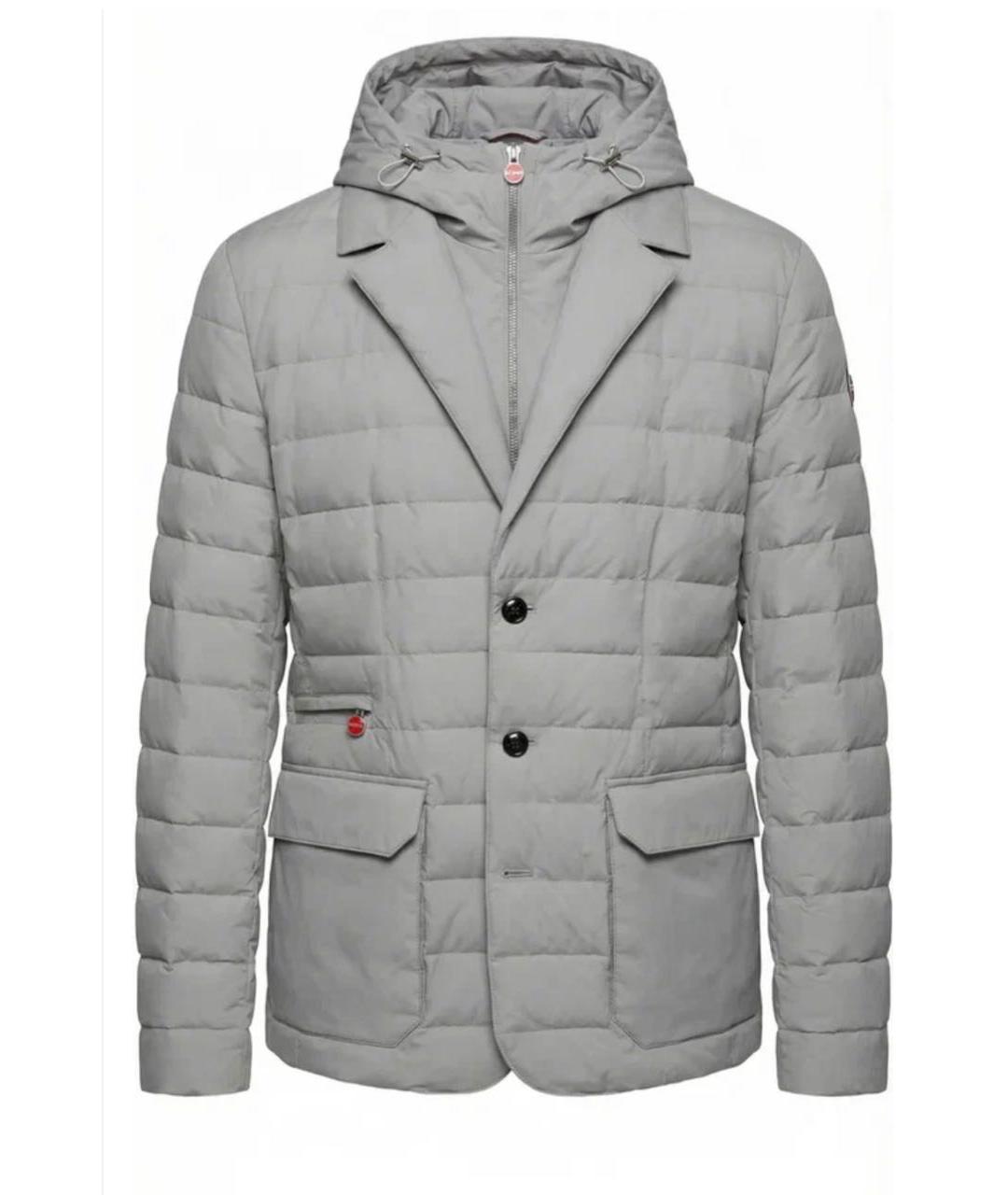 KITON Серый полиэстеровый пуховик, фото 8