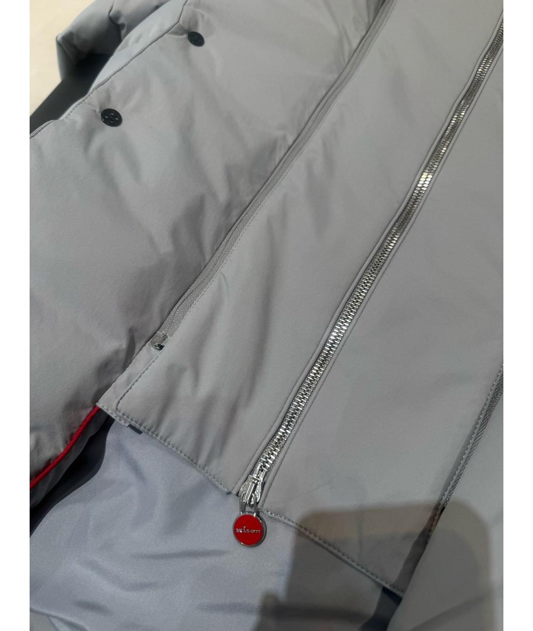 KITON Серый полиэстеровый пуховик, фото 6
