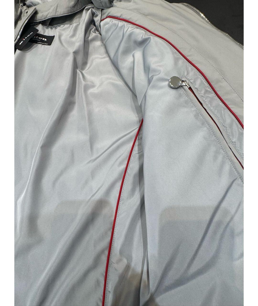 KITON Серый полиэстеровый пуховик, фото 7